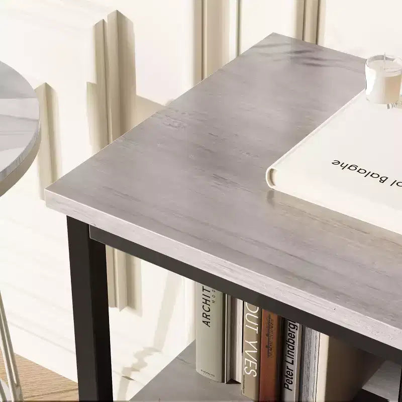 Meuble TV avec 2 tiroirs en tissu et étagère ouverte | Noir / Gris / Rétro | Convient aux téléviseurs de 32 à 50 pouces | Assemblage à 2 personnes