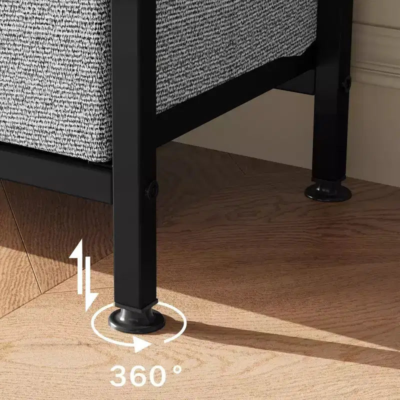Meuble TV avec 2 tiroirs en tissu et étagère ouverte | Noir / Gris / Rétro | Convient aux téléviseurs de 32 à 50 pouces | Assemblage à 2 personnes