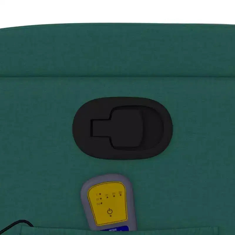 Fauteuil inclinable de massage en tissu vert foncé – Inclinaison manuelle, Vibration USB, 1 place