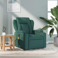 Fauteuil inclinable de massage en tissu vert foncé – Inclinaison manuelle, Vibration USB, 1 place