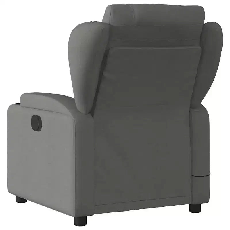 Fauteuil inclinable de massage en tissu vert foncé – Inclinaison manuelle, Vibration USB, 1 place