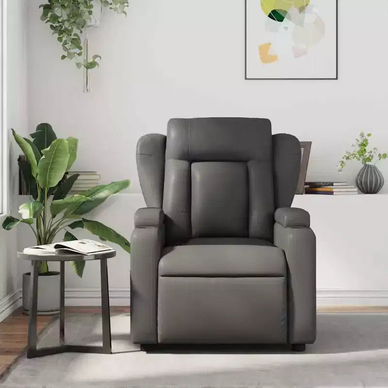 Fauteuil inclinable de massage en similicuir gris – Simple