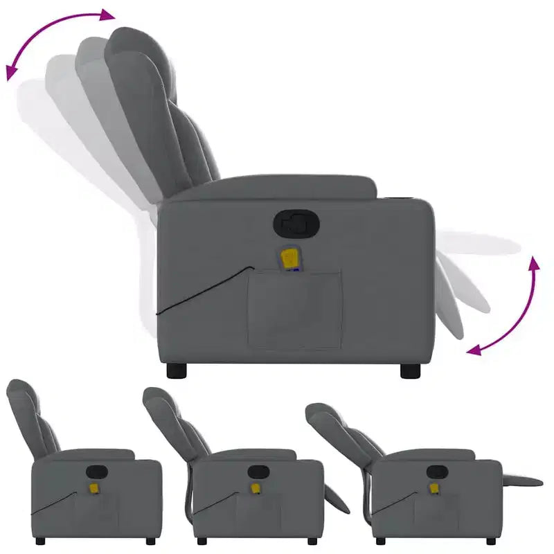 Fauteuil inclinable de massage en similicuir gris – Simple