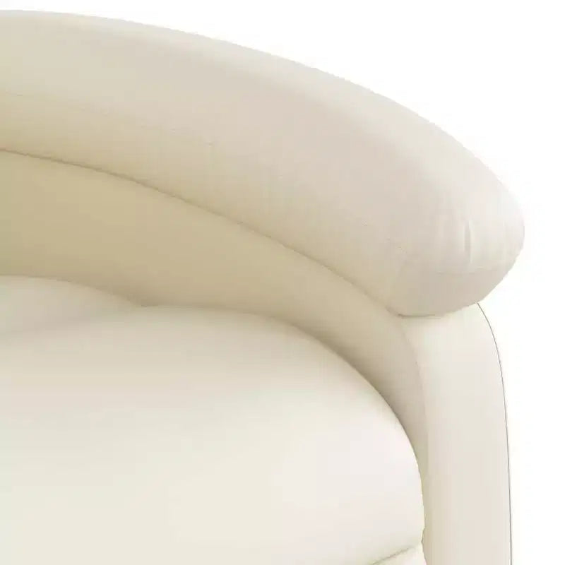 Fauteuil inclinable électrique en similicuir crème, une place