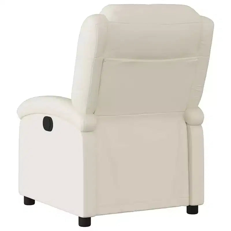 Fauteuil inclinable électrique en similicuir crème, une place