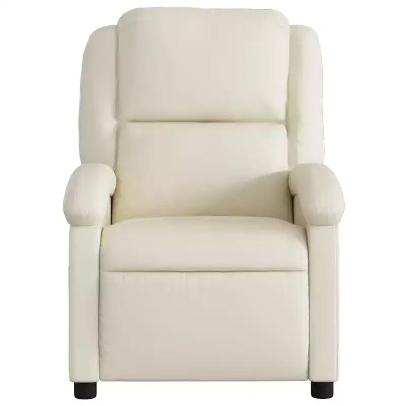Fauteuil inclinable électrique en similicuir crème, une place