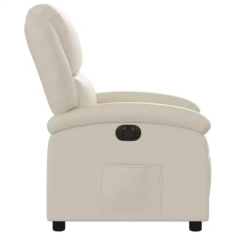 Fauteuil inclinable électrique en similicuir crème, une place