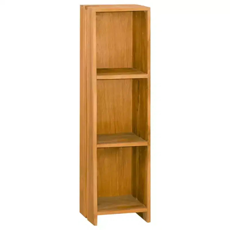 Étagère à livres 4 niveaux en bois de teck massif marron, style rétro, assemblage par 2 personnes, 30 × 30 × 110 cm