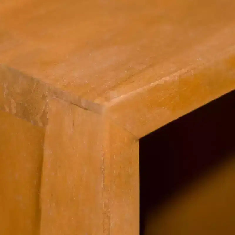Étagère à livres 4 niveaux en bois de teck massif marron, style rétro, assemblage par 2 personnes, 30 × 30 × 110 cm