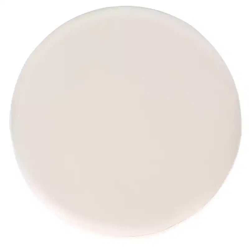 Ottoman rond en velours, coloris ivoire et rouille, avec pompon, 1 place