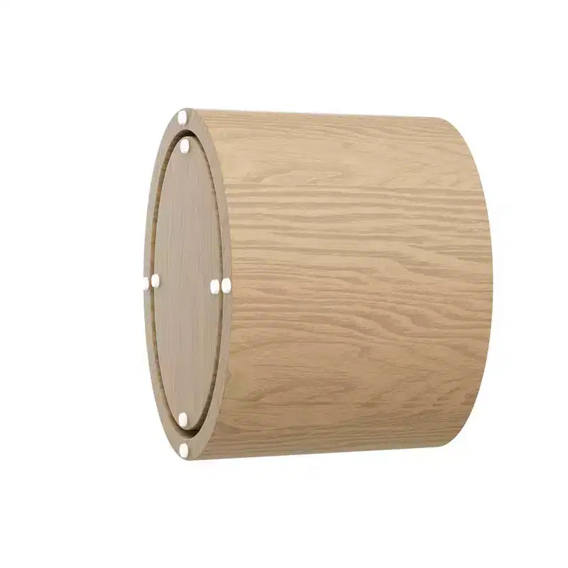 Tables d'appoint gigognes cylindriques effet bois, lot de 2 – Crème / Noir mat / Chêne / Noyer / Blanc