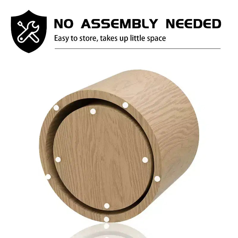 Tables d'appoint gigognes cylindriques effet bois, lot de 2 – Crème / Noir mat / Chêne / Noyer / Blanc