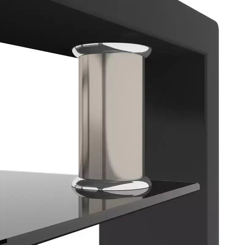 Table basse rectangulaire en verre à 2 niveaux – Noir / Chêne / Blanc cassé / Noyer / Blanc, 1 place
