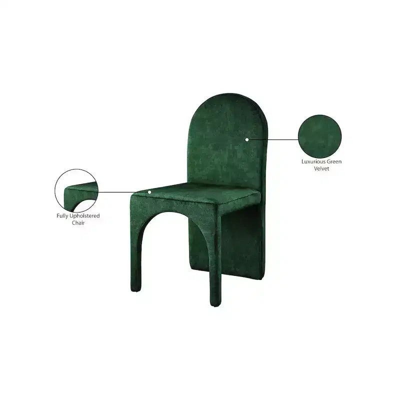 Chaise de salle à manger latérale en velours, lot de 2 – Disponible en 5 couleurs