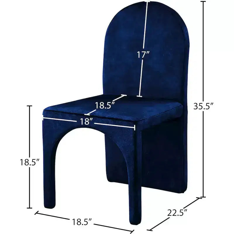 Chaise de salle à manger latérale en velours, lot de 2 – Disponible en 5 couleurs