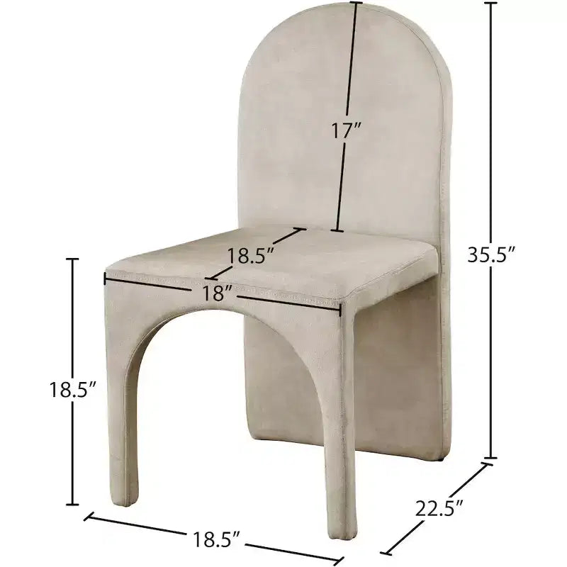 Chaise de salle à manger latérale en velours, lot de 2 – Disponible en 5 couleurs