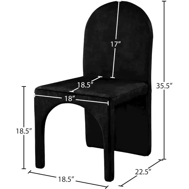 Chaise de salle à manger latérale en velours, lot de 2 – Disponible en 5 couleurs