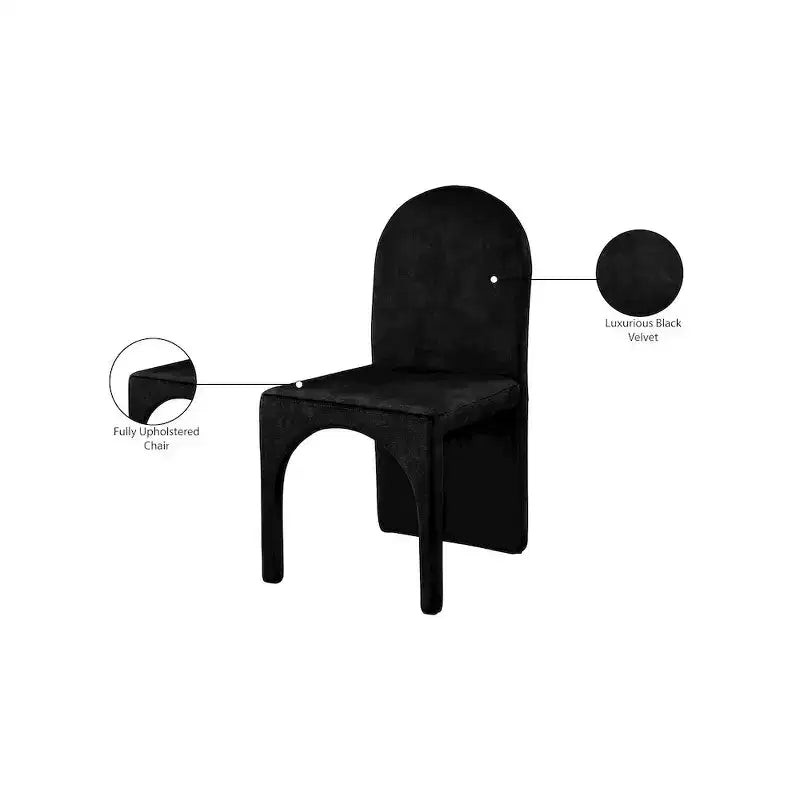 Chaise de salle à manger latérale en velours, lot de 2 – Disponible en 5 couleurs
