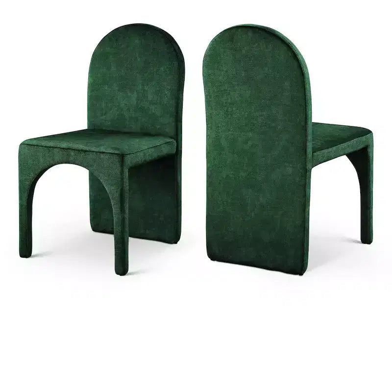 Chaise de salle à manger latérale en velours, lot de 2 – Disponible en 5 couleurs