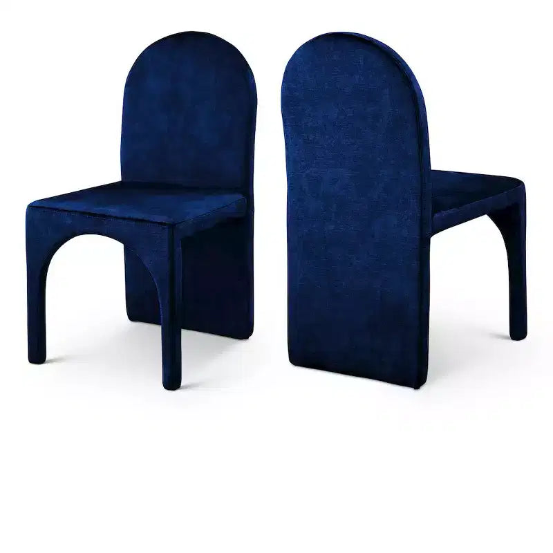 Chaise de salle à manger latérale en velours, lot de 2 – Disponible en 5 couleurs