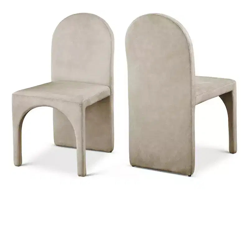 Chaise de salle à manger latérale en velours, lot de 2 – Disponible en 5 couleurs