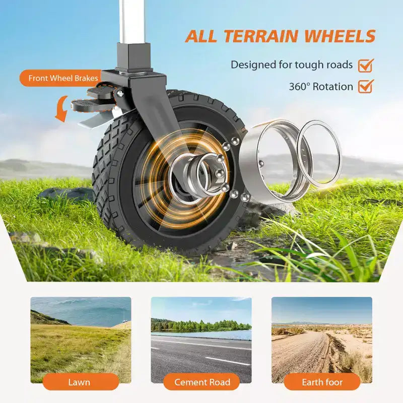 Chariot pliant grand format noir – tout-terrain, capacité 150 kg, 1 personne