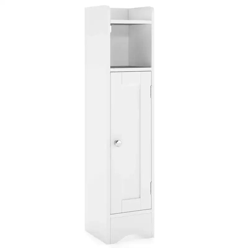 Meuble de rangement de salle de bain autoportant à 5 niveaux noir/gris/blanc avec porte – Pour 1