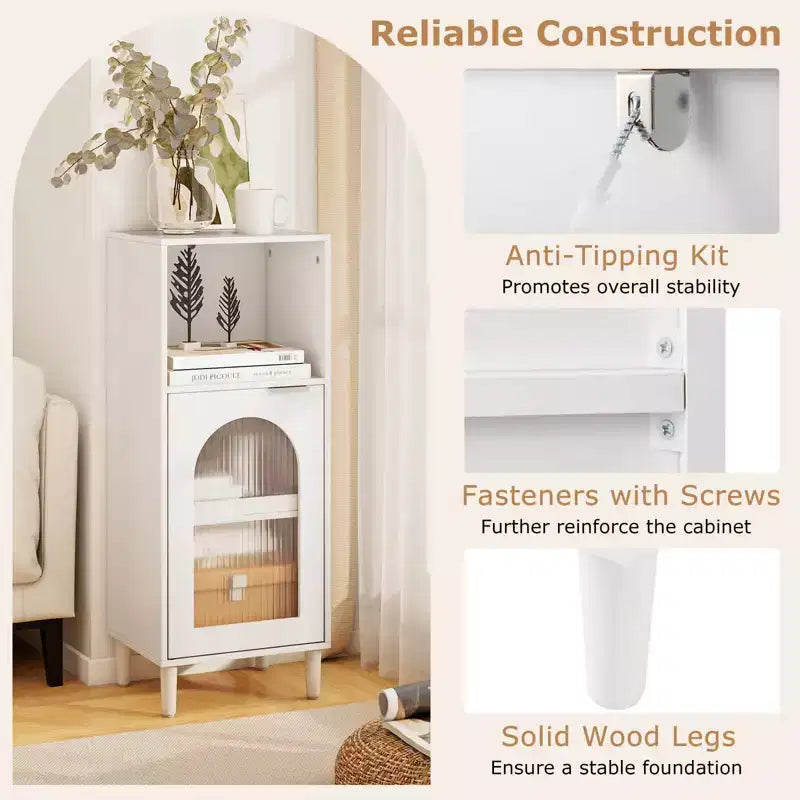 Meuble bas de salle de bain blanc/noir/gris/naturel avec étagère réglable – 1 unité