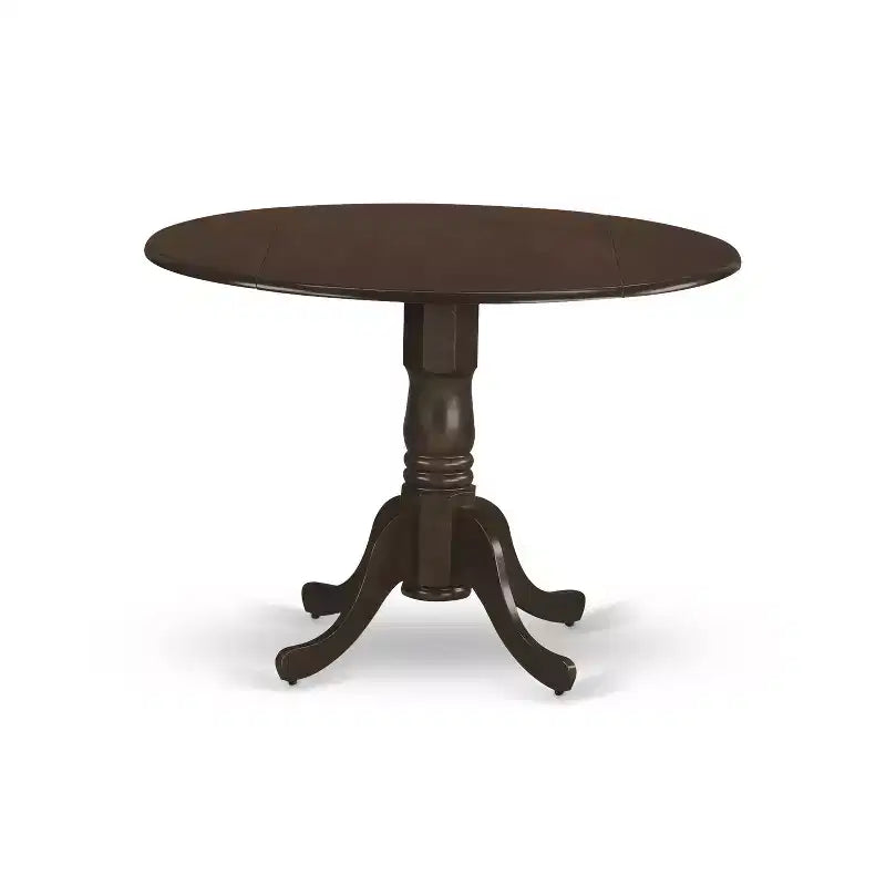 Ensemble de salle à manger Espresso avec table ronde à abattants, 5 pièces, 4 places