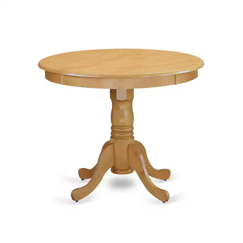 Ensemble de salle à manger 5 pièces avec piédestal rond – Chaises à dossier en X, chêne, 4 places