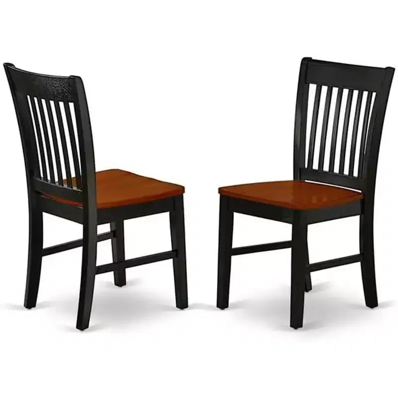 Ensemble de salle à manger ovale extensible noir et cerisier, 4 places, 5 pièces