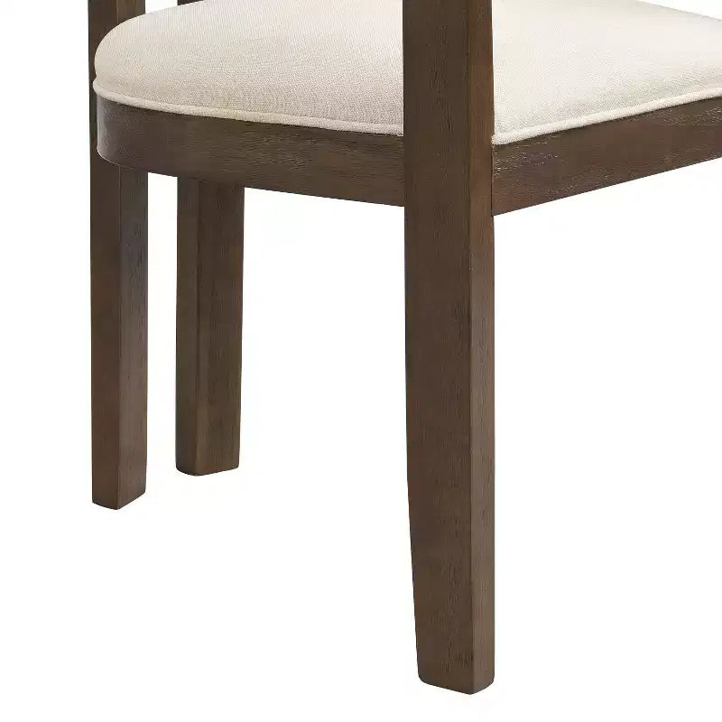 Ensemble de salle à manger rectangulaire 7 pièces, style contemporain, 6 places, chaises de salle à manger capitonnées avec accoudoirs