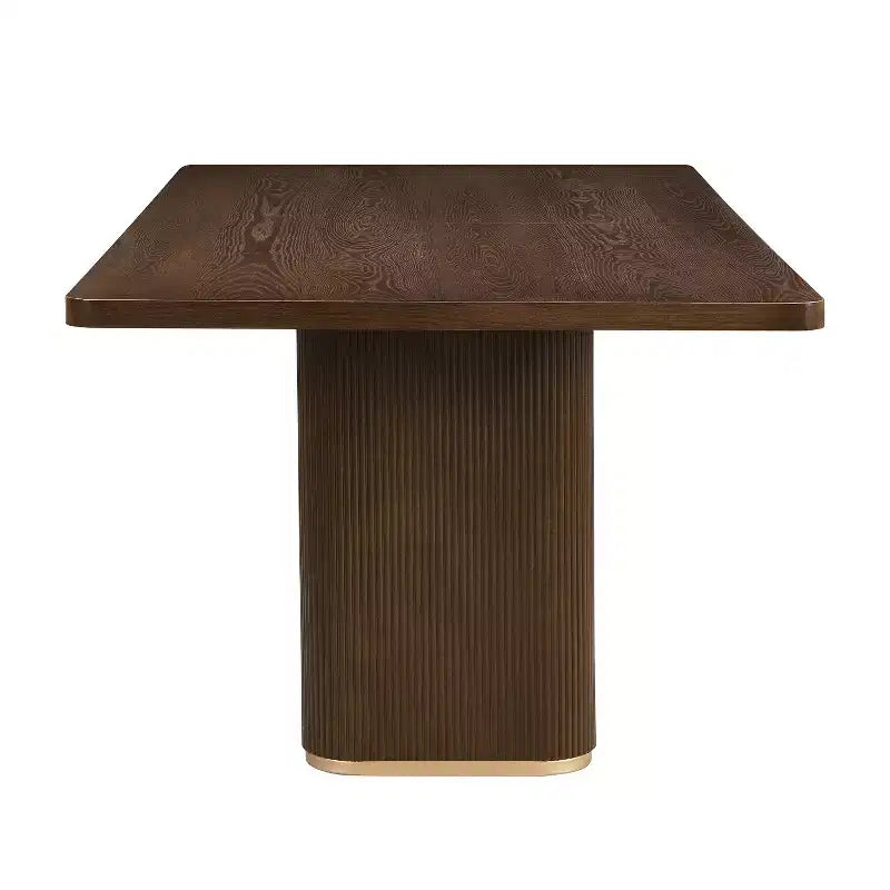 Ensemble de salle à manger rectangulaire 7 pièces, style contemporain, 6 places, chaises de salle à manger capitonnées avec accoudoirs