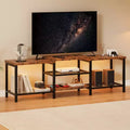 TV Stand to 75 Inch TV, 66.9 Entertainment Center with Power Outlet,TV Media Console Table with 3-Tier Open Storage Shelves for Living Room