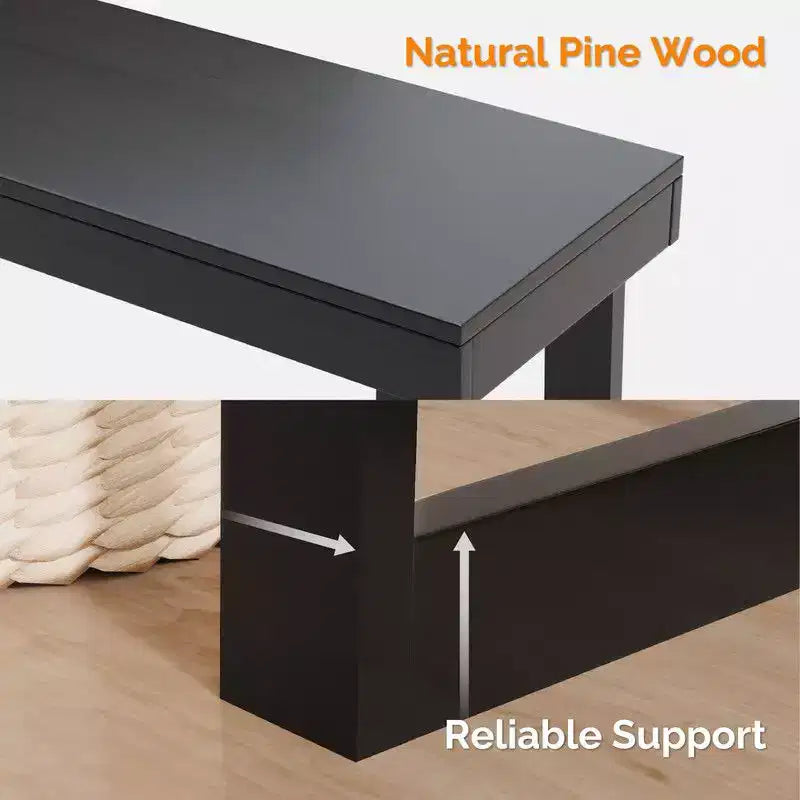 Console en bois de pin noir pour entrée ou couloir – Utilisation individuelle