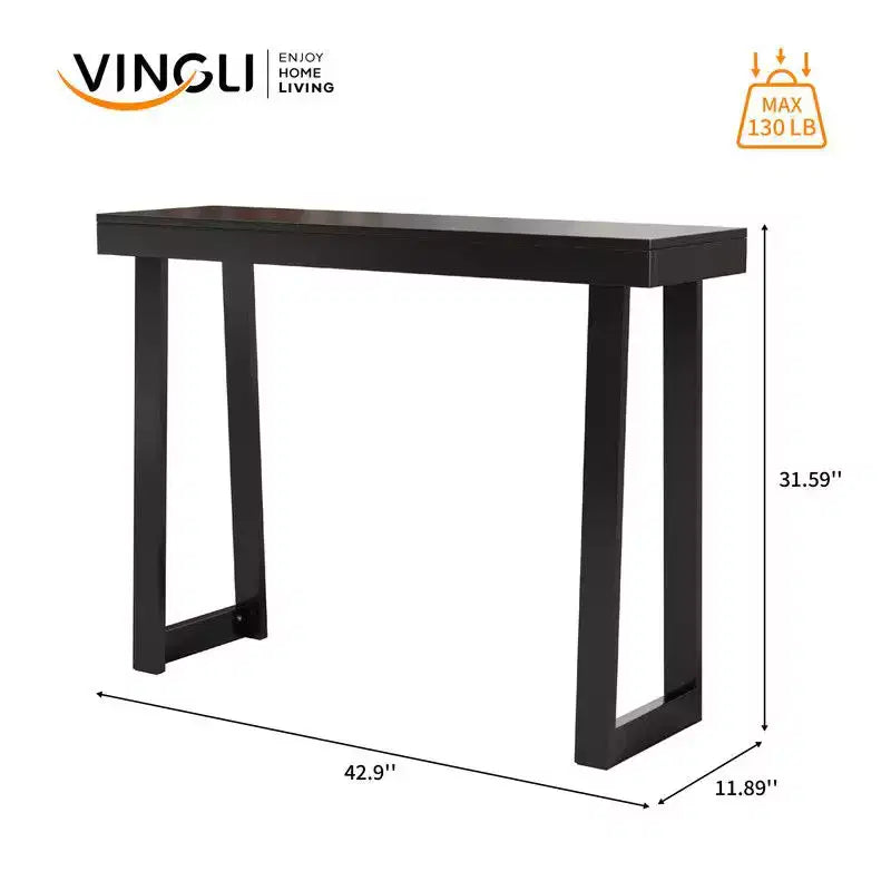 Console en bois de pin noir pour entrée ou couloir – Utilisation individuelle