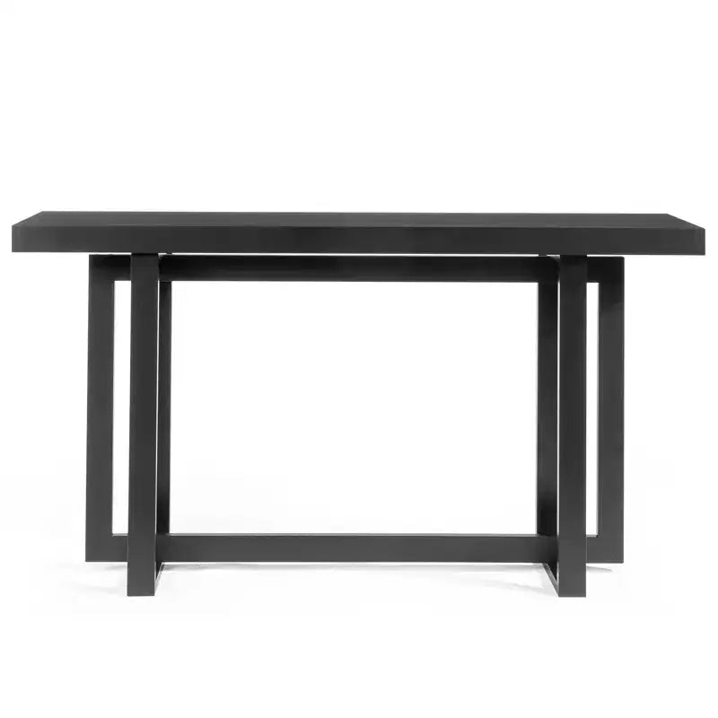 Console moderne rectangulaire noire, 150 cm, cadre en pin
