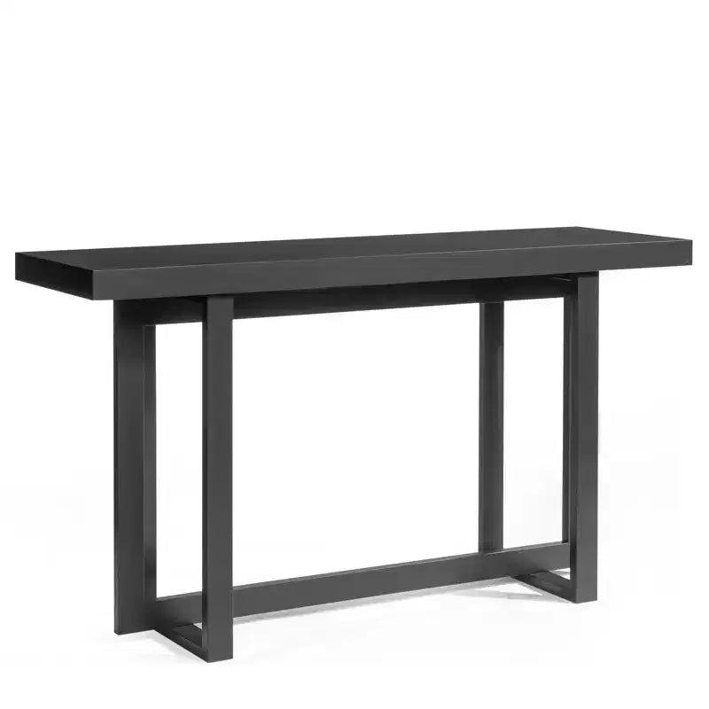 Console moderne rectangulaire noire, 150 cm, cadre en pin