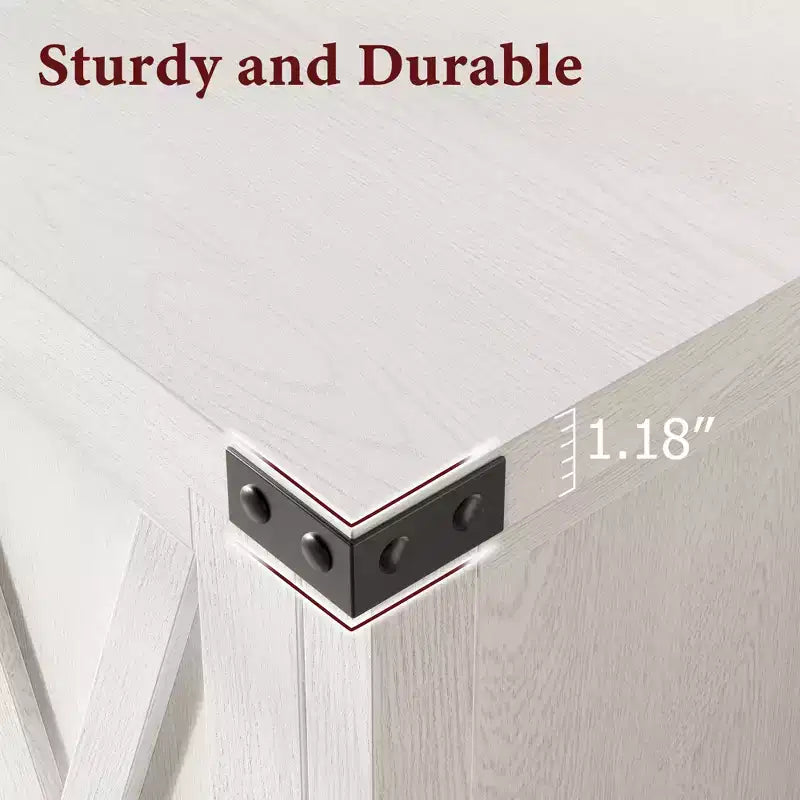 Buffet bahut de ferme 76 cm | 2 portes | Étagère réglable | Chêne blanc américain / Marron et blanc / Chêne foncé / Gris