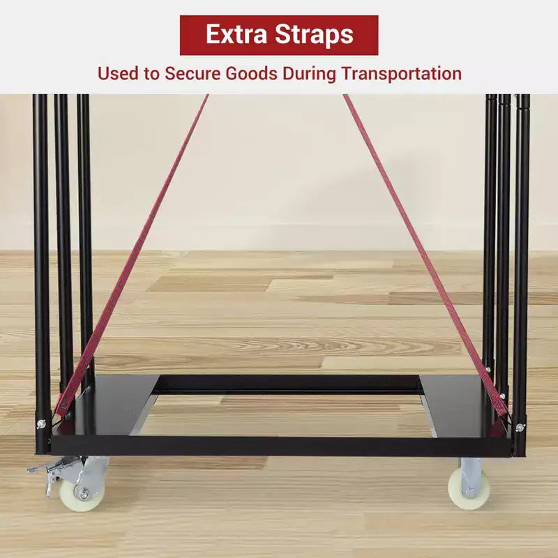 Chariot de transport pour plaques de plâtre en acier noir, 680 kg, 4 roues, utilisation par 1 personne