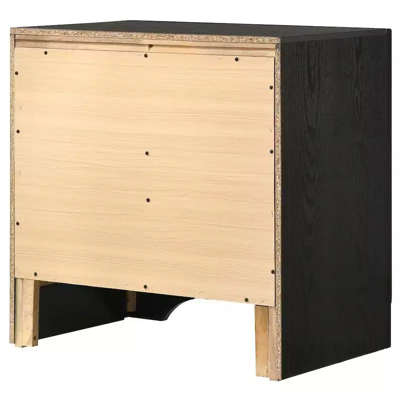 Table de chevet noire/blanche à 2 tiroirs avec poignées en strass, pour 1