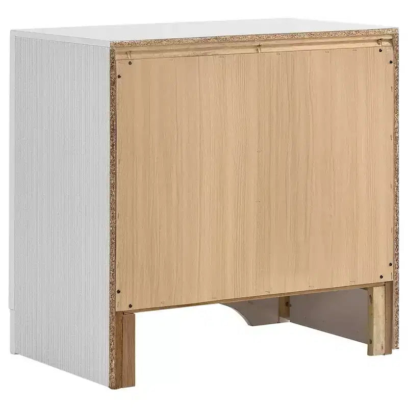 Table de chevet noire/blanche à 2 tiroirs avec poignées en strass, pour 1