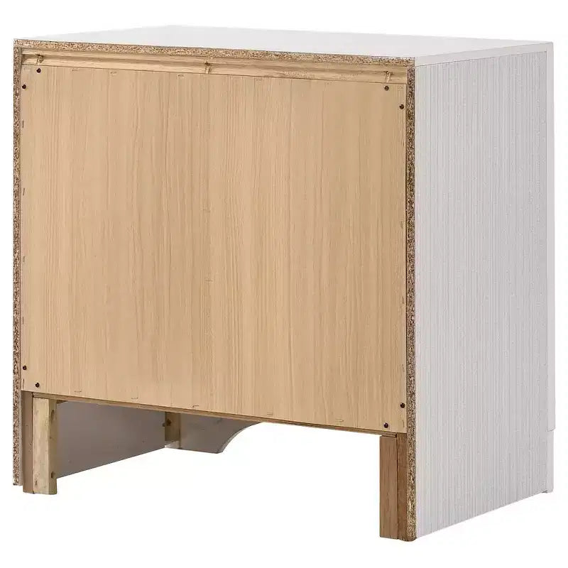 Table de chevet noire/blanche à 2 tiroirs avec poignées en strass, pour 1
