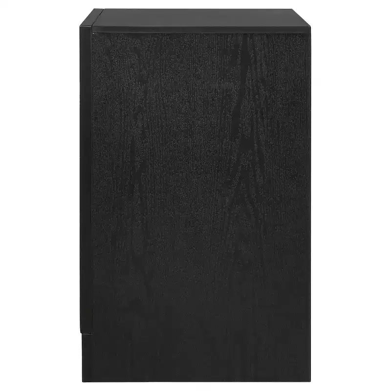 Table de chevet noire/blanche à 2 tiroirs avec poignées en strass, pour 1