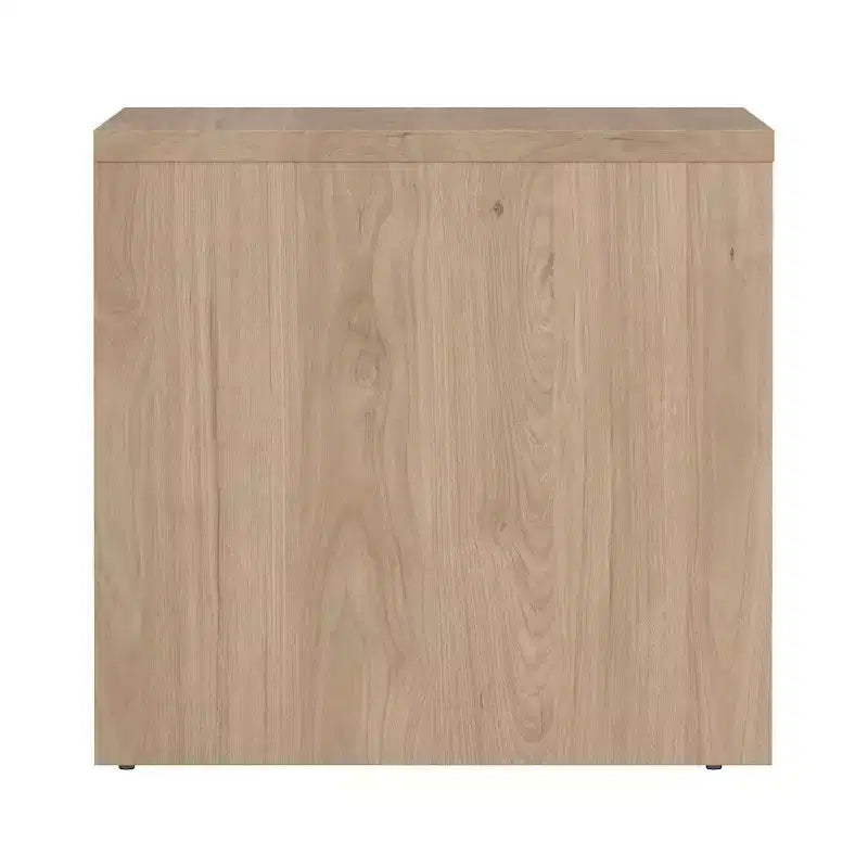 Table de chevet 2 tiroirs, Jackson Hickory/Blanc brillant et blanc, Unité