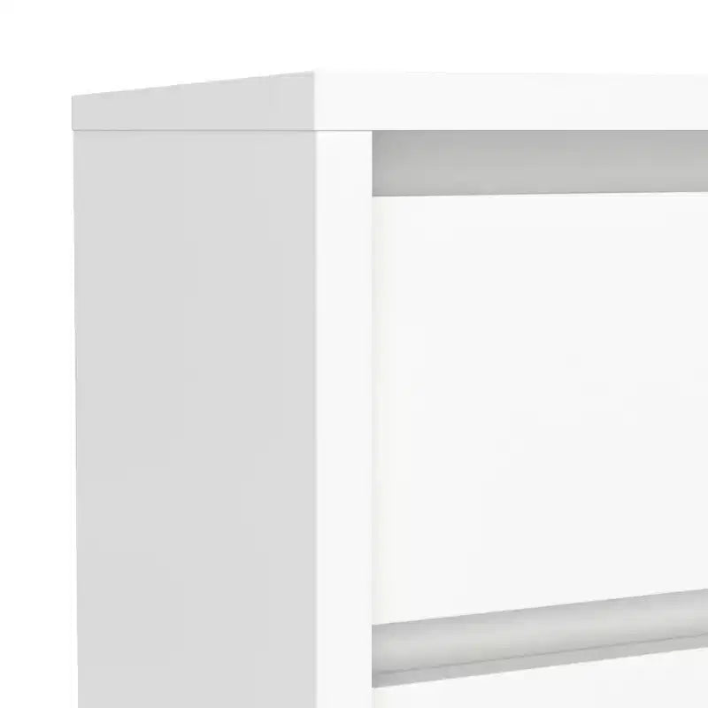 Table de chevet 2 tiroirs, Jackson Hickory/Blanc brillant et blanc, Unité