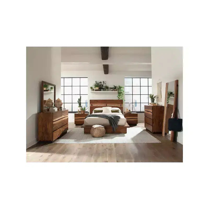 Table de chevet à 2 tiroirs Smokey Walnut – Bois, Brun, Lit simple