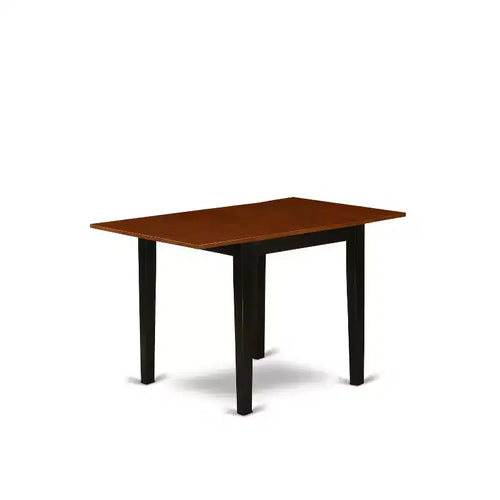Table à manger rectangulaire avec rallonges de couleur noire et cerisier / multicolore, 4 places