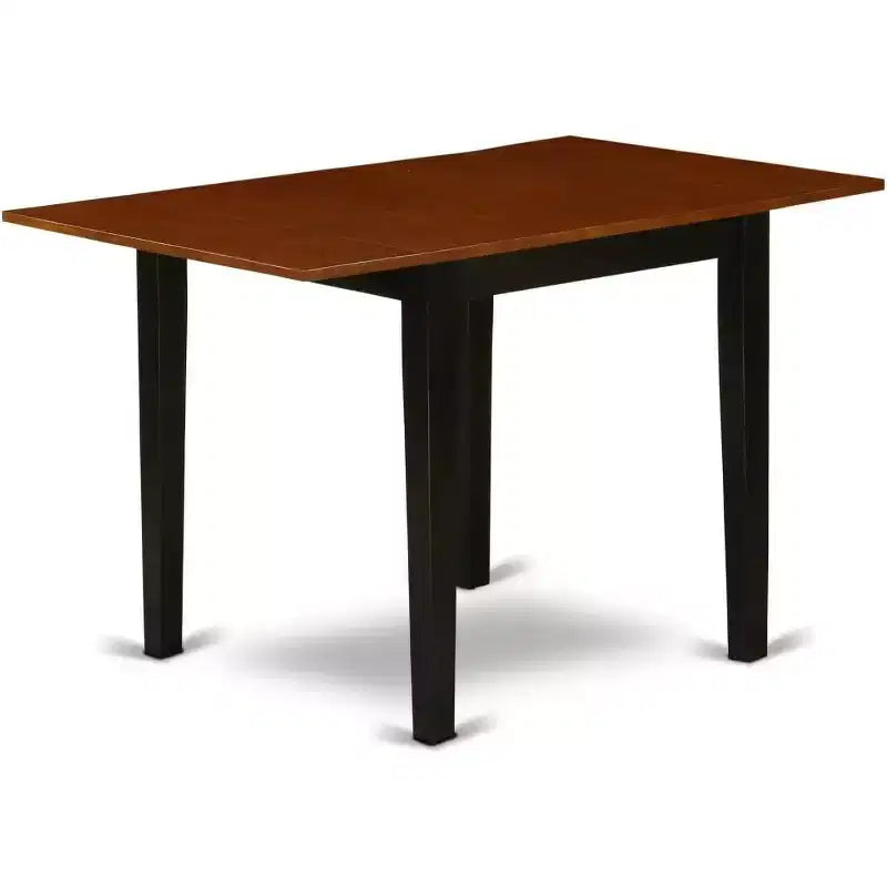 Table à manger rectangulaire avec rallonges de couleur noire et cerisier / multicolore, 4 places