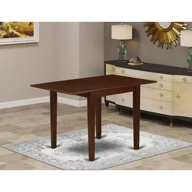Table à manger rectangulaire avec rallonges de couleur noire et cerisier / multicolore, 4 places